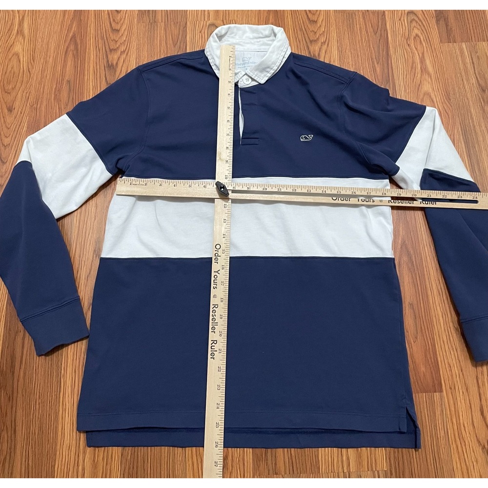 Vineyard Vines Rugby Shirt Mens Small Colorblock Navy White Whale Logo - Picture 8 of 10